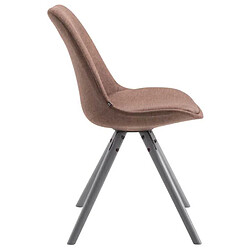 Acheter Decoshop26 4 chaises de salle à manger style scandinave en tissu marron pieds rond en bois gris CDS10332