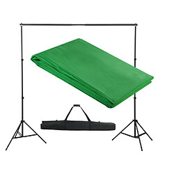 vidaXL Système de support de toile de fond 300 x 300 cm Vert