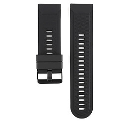 Bracelet en silicone 22mm souple avec boucle noire noir pour votre Garmin Fenix 5/5 Plus