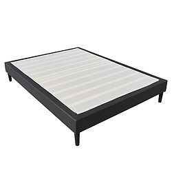 King Of Dreams Sommier Tapissier Noir 160x200 déhoussable housse lavable - revetement Tissu PVC 