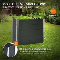 Avis ML-Design Lit Surélevé de Jardin, Bac à Plantes en WPC, 100x50x91 cm, Anthracite, Intérieur/Extérieur, Résistant aux Intempéries, Côté Inférieur Ouvert, Bac à Fleurs/Légumes, Jardinière Cour-Arrière