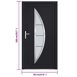 vidaXL Porte d'entrée anthracite 88x200 cm PVC pas cher