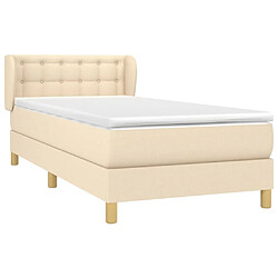 Avis Maison Chic Structures de lit + matelas,Lit à sommier tapissier avec matelas Crème 80x200 cm Tissu -MN97312