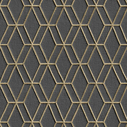 DUTCH WALLCOVERINGS Papier peint avec motif hexagonal Noir et doré