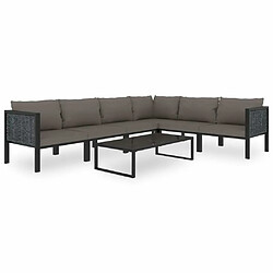 Maison Chic Salon de jardin 7 pcs + coussins - Mobilier/Meubles de jardin - Table et chaises d'extérieur Résine tressée Anthracite -MN92301