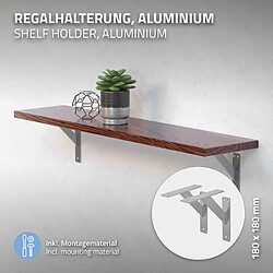 Avis ML-Design 8x Support étagère murale fixation flottante aluminium argent robuste 180x180 mm