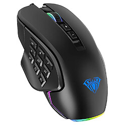 Universal MMO Gaming Mouse avec boutons latéraux Macro Programmation 10000 DPI Réglable 14 Key USB Wired RVB