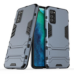 Wewoo Coque Pour Huawei Honor V30 Shockproof PC + TPU Housse de protection avec support invisible bleu marine