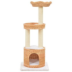 Arbre à chat,niche pour chat avec griffoir en sisal Naturel Bois de saule -MN27207