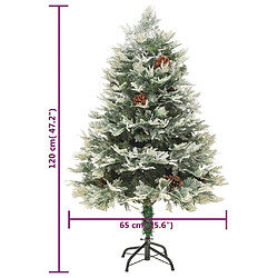 vidaXL Sapin de Noël pré-éclairé et pommes de pin vert 120cm PVC et PE pas cher