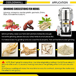 Universal Moulin à grains électrique de 250 g 220V Moulin à grains d'acier inoxydable Moulin à épices de céréales Moulin à poudre de nourriture sèche Broyeur à herbes(Argent) pas cher