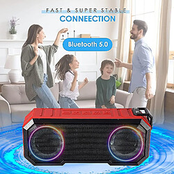 Acheter Universal Haut-parleur Bluetooth YH-Water, Bluetooth 5.0, avec lumière LED, plus grand volume et basse améliorée, IPX7 imperméable (rouge)