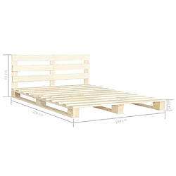 vidaXL Cadre de lit de palette sans matelas 140x200 cm bois massif pin pas cher