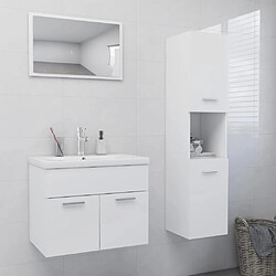 vidaXL Ensemble de meubles de salle de bain Blanc Aggloméré