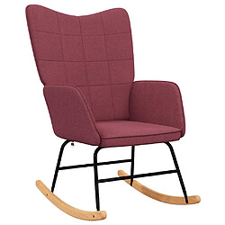 Avis vidaXL Chaise à bascule avec tabouret Rouge bordeaux Tissu