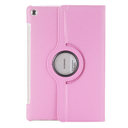 Wewoo Housse Étui rose pour Huawei MediaPad M5 10.8 pouces Litchi Texture PU en cuir avec support rotatif et fonction de veille / réveil