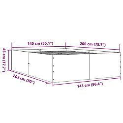 Vidaxl Cadre de lit blanc 140x200 cm bois d'ingénierie pas cher