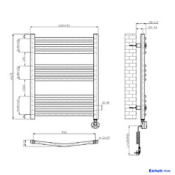 EMKE Sèche-Serviettes Électrique avec Élément Chauffant Thermostat, Chauffe Serviettes à Température Constante de la Salle de Bain, Baguette Chauffante avec Minuterie, 75x40cm, 300W, Anthracite pas cher