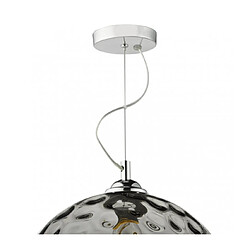 Luminaire Center Suspension Aulax verre fumé et chrome poli 1 ampoule