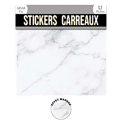 Sudtrading 2 Stickers effet marbre - 30 x 30 cm - blanc