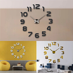 Acheter Grand 3d bricolage miroir surface art horloge murale autocollant bureau à domicile décor noir