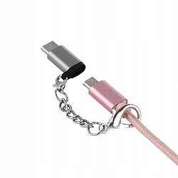 GUPBOO Adaptateur porte-clés micro usb type b vers type c argent,JL1862