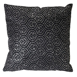 Decoshop26 Coussin noir/gris brillant 45x45 cm déhoussable DEC04071