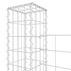 Acheter vidaXL Panier de gabion en forme de U avec 5 poteaux Fer 500x20x150 cm