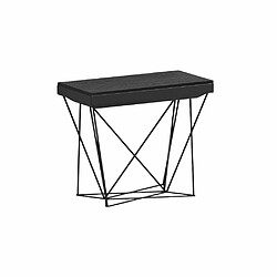 Inside 75 Table console extensible a rallonges AVIANCA plateau Noir charbon largeur 90cm