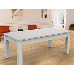 Jardindeco Plateau 2 en 1 dinatoire et Ping Pong pour billard convertible table 8 personnes Arizona Blanc boisé.