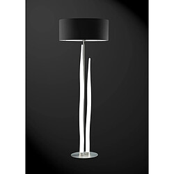 Luminaire Center Lampadaire Estalacta 3 Ampoules GU10 Indoor, argent/blanc opal avec Abat jour noir