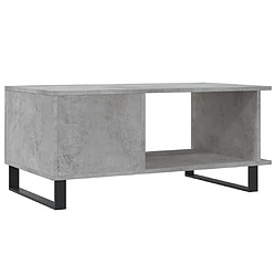 vidaXL Table basse gris béton 90x50x40 cm bois d'ingénierie