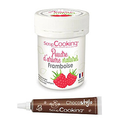 Scrapcooking Arôme alimentaire naturel en poudre framboise + Stylo chocolat