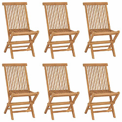 Maison Chic Lot de 6 Chaises pliables de jardin | chaises Relax Bois de teck solide -GKD54616