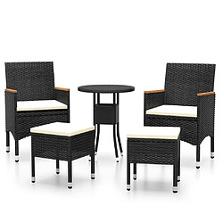 Maison Chic Salon de jardin 5 pcs | Ensemble de Table et chaises | Mobilier d'Extérieur Résine tressée Noir -GKD33240