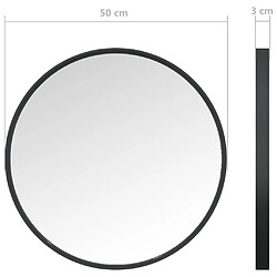 vidaXL Miroir mural Noir 50 cm pas cher