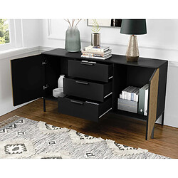 Bestmobilier Savanna - buffet bas - bois et noir - 150 cm