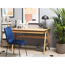 Avis Beliani Bureau 120 x 70 cm effet bois clair avec 2 tiroirs SHESLAY