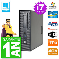 PC HP EliteDesk 800 G1 SFF i7-4770 RAM 4Go Disque 1To Graveur DVD Wifi W7 - Occasion