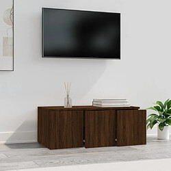 Avis vidaXL Meuble TV Chêne marron 80x34x30 cm Bois d'ingénierie