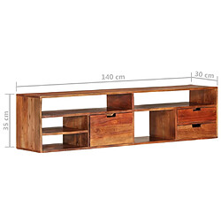 vidaXL Meuble TV 140x30x35 cm Bois d'acacia massif pas cher