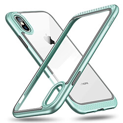 Wewoo Coque transparente Bumper Hoop Lite série PC + TPU pour iPhone XS (Vert menthe)