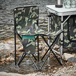 SoBuy Chaise de pêche avec Sac de Transport Chaise Pliante Chaise de Camping Chaise Pliante de Camping Chaise de pêche pour l'extérieur Chaise Carpe, Couleur Camouflage, 45x43x74cm, FST96-TN