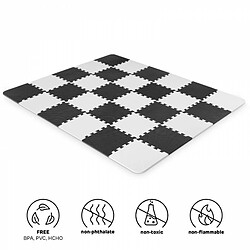 Kinderkraft Tapis d'Éveil Bébé LUNO, Éducatif, Puzzle Mousse, Blanc/Noir