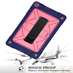 Wewoo Housse Coque Pour Galaxy Tab A 8.0 2019 T290 Contrast Color Silicone + PC Combination Case with Holder Navy Blue + Rose Red