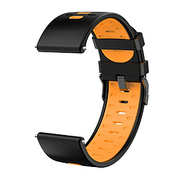 Bracelet en silicone 22mm, 3 rangées de trous, bicolore, noir/orange pour votre Samsung Galaxy Watch3 45mm/Galaxy Watch 46mm/Gear S3 Frontier/Gear S3 Classic