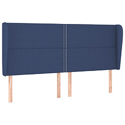 Maison Chic Tête de lit moderne avec oreilles pour chambre - Décoration de lit Bleu 183x23x118/128 cm Tissu -MN63480