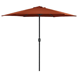 vidaXL Parasol de jardin et mât en aluminium 270x246 cm Terre cuite