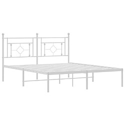 Acheter Maison Chic Cadre/structure de lit métal et tête de lit pour adulte - Lit Moderne Chambre blanc 160x200 cm -MN40336