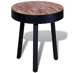 vidaXL Table d'appoint ronde Bois de teck recyclé